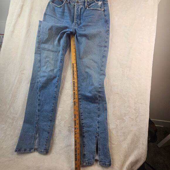 Good American jeans womens 6/28 Split Hem button fly Straight Leg Denim - Picture 5 of 14